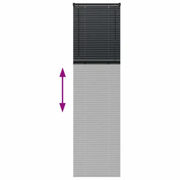Veneetsia ruloo valguse ja privaatsuse reguleerimiseks, must alumiinium, 220 x 65 cm – 12