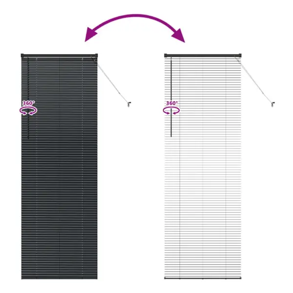 Veneetsia ruloo, must alumiinium, 220 x 75 cm – 11