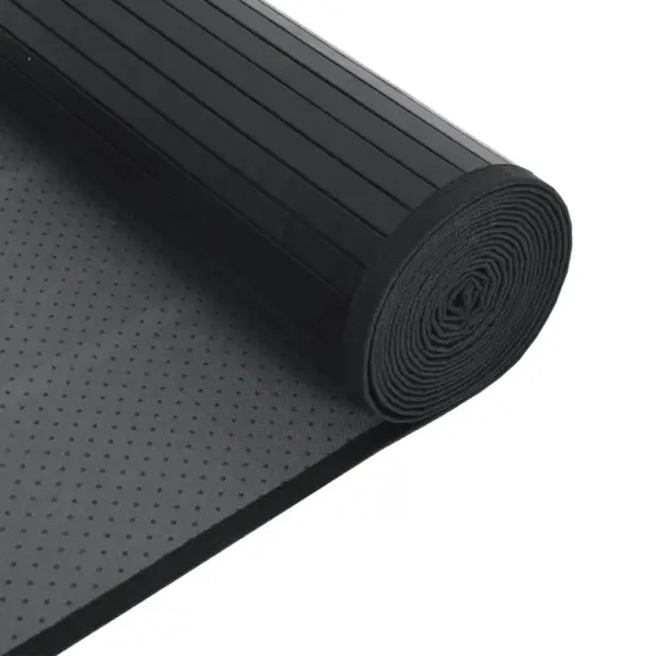 Ristkülikukujuline bambusvaip libisemiskindla tagusega, must, 70 x 500 cm – 5