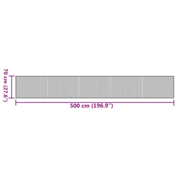 Ristkülikukujuline bambusvaip libisemiskindla tagusega, must, 70 x 500 cm – 8