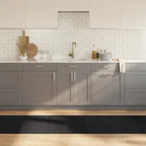 Must ristkülikukujuline bambusvaip libisemiskindla põhjaga, 70 x 400 cm