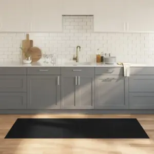 Ristkülikukujuline must bambusvaip libisemiskindla põhjaga, 80 x 200 cm