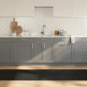 Bambusvaip libisemiskindla tagaküljega, must, 70 x 500 cm