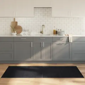 Bambusvaip libisemiskindla tagaküljega, must, 80 x 200 cm