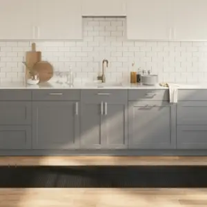 Must ristkülikukujuline bambusvaip libisemiskindla tagusega, 60 x 500 cm