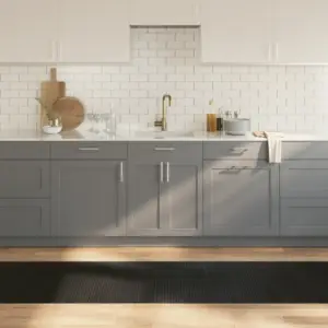 Must ristkülikukujuline bambusvaip libisemiskindla tagusega, 70 x 300 cm