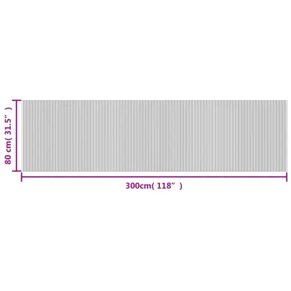 Ristkülikukujuline bambusvaip libisemiskindla tagusega, must, 80 x 300 cm – 8