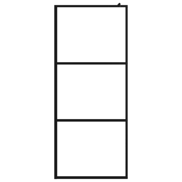 Läbipaistev dušinurga sein ESG-klaasist, must raam, 90 x 195 cm – 3