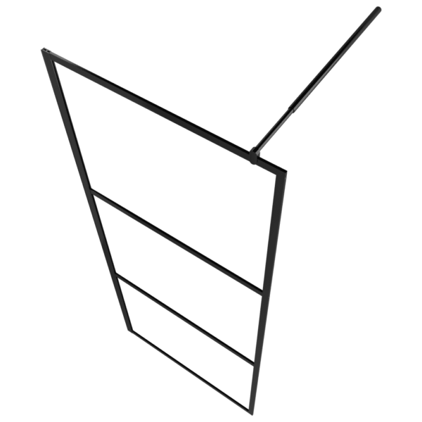 Läbipaistev dušinurga sein ESG-klaasist, must raam, 90 x 195 cm – 5