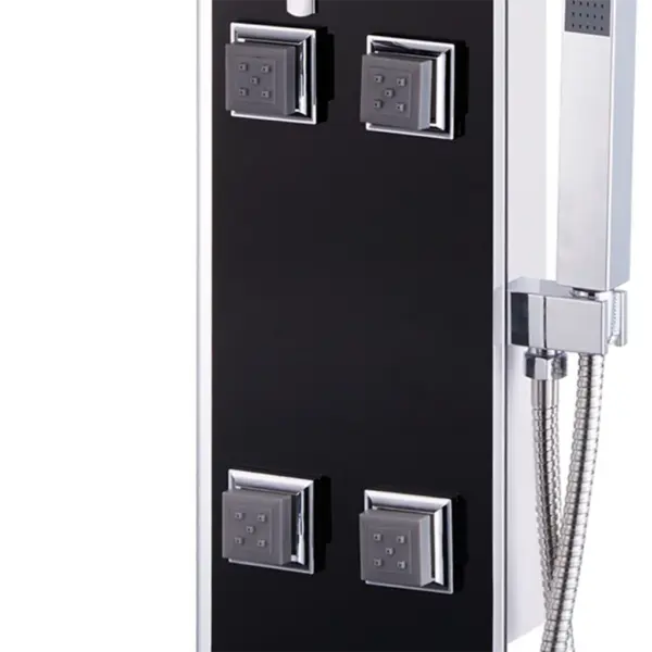 Multifunktsionaalne dušipaneel vihmaduši ja massaažipihustitega, must, 18 x 42,1 x 120 cm – 6