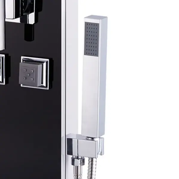 Multifunktsionaalne dušipaneel vihmaduši ja massaažipihustitega, must, 18 x 42,1 x 120 cm – 7