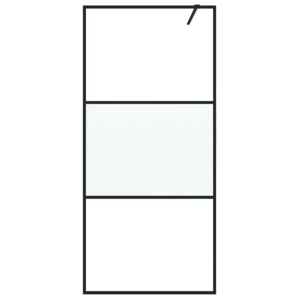 Must alumiiniumraamiga dušisein, poolmatt karastatud ESG-klaas, reguleeritav laius 89–90 cm, kõrgus 195 cm, tugilatiga – 3