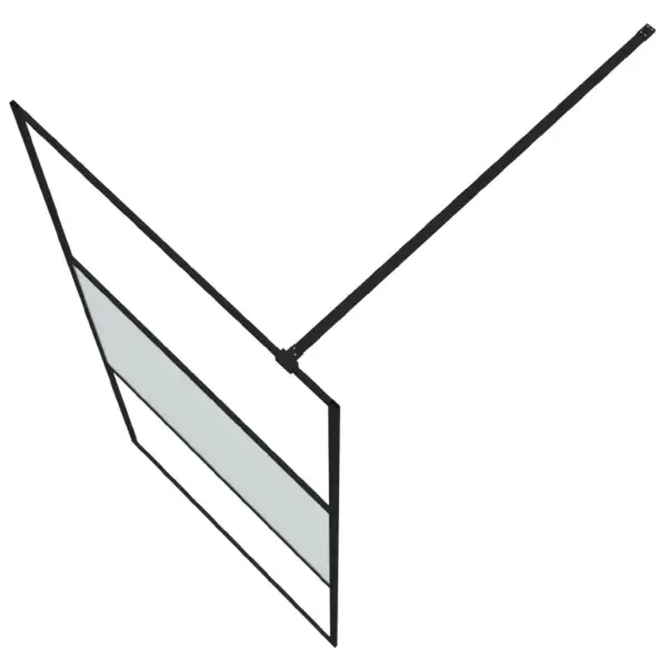 Must alumiiniumraamiga dušisein, poolmatt karastatud ESG-klaas, reguleeritav laius 89–90 cm, kõrgus 195 cm, tugilatiga – 5