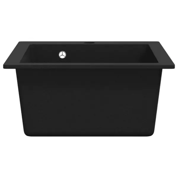 Pealepaigaldatav must graniitkomposiit köögivalamu eriti sügava kausiga, 425 x 500 mm – 5