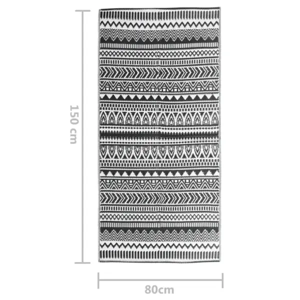Must jacquard õuevaip ARAKIL, 80 x 150 cm, polüpropüleen – 7