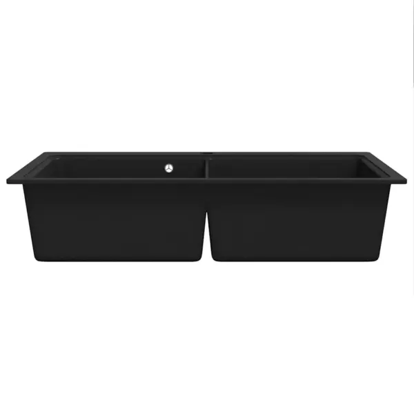 Must graniitkomposiit köögivalamu kahe sügava kraanikausiga, 860 x 510 mm – 4