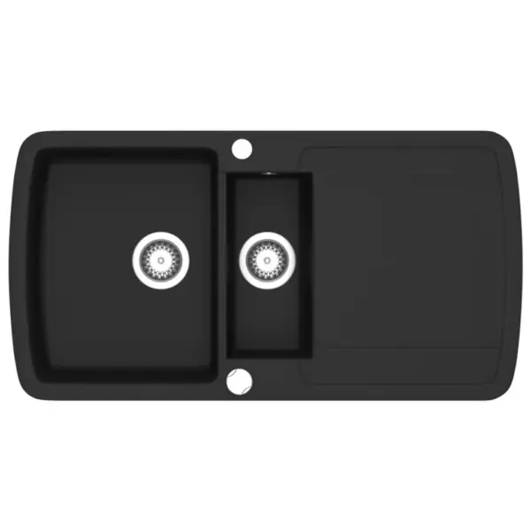Kahepoolne graniitkoostisega köögivalamu, must, 960 x 500 mm – 2