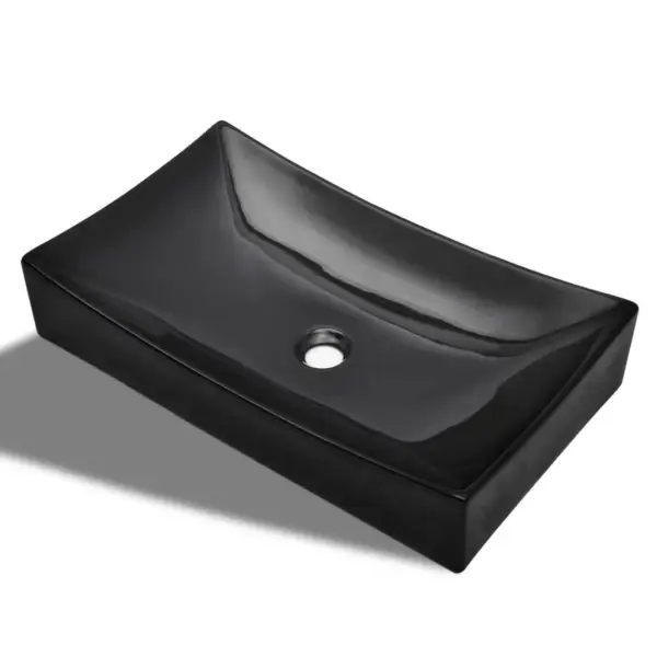 Must kandiline keraamiline kapipealne valamu, 65,5 x 39 x 14 cm – 2