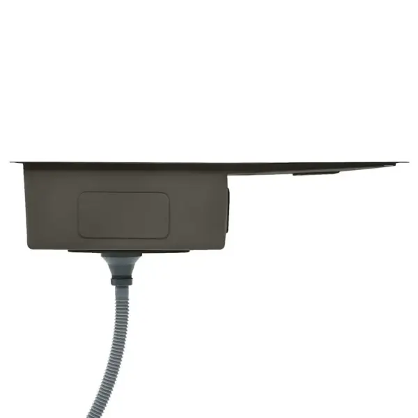 Käsitsi valmistatud must köögivalamu nõrutusalusega, harjatud roostevaba teras, 87 x 44 cm – 5