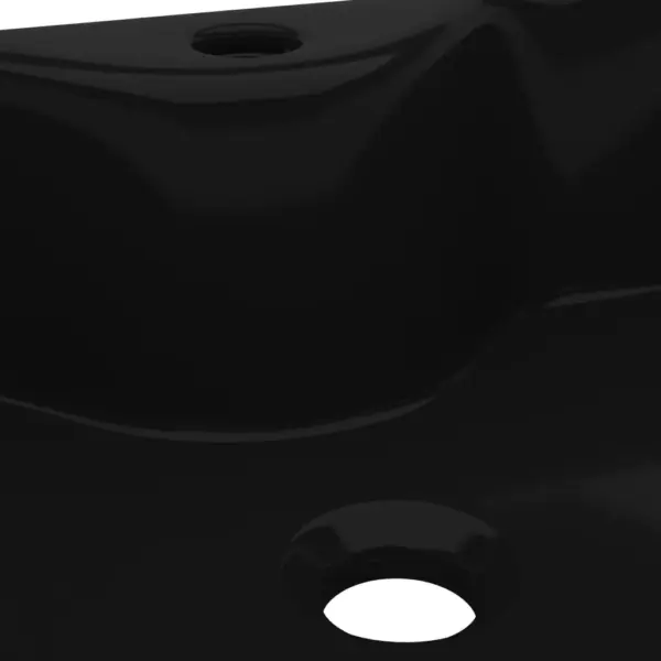Kandiline kapipealne keraamiline vannitoavalamu, must, kraaniauguga, 48 x 37 x 13,5 cm – 6