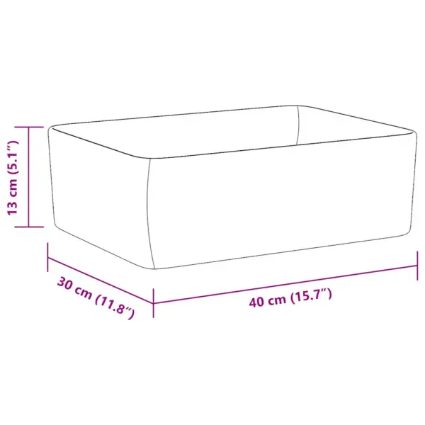 Must ristkülikukujuline keraamiline valamukauss 40 x 30 x 13 cm, kapi peale – 9