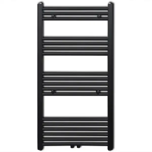 Keskkütte rätikukuivati vannituppa, sirge, must teras, 600 x 1160 mm, 531 W – 2