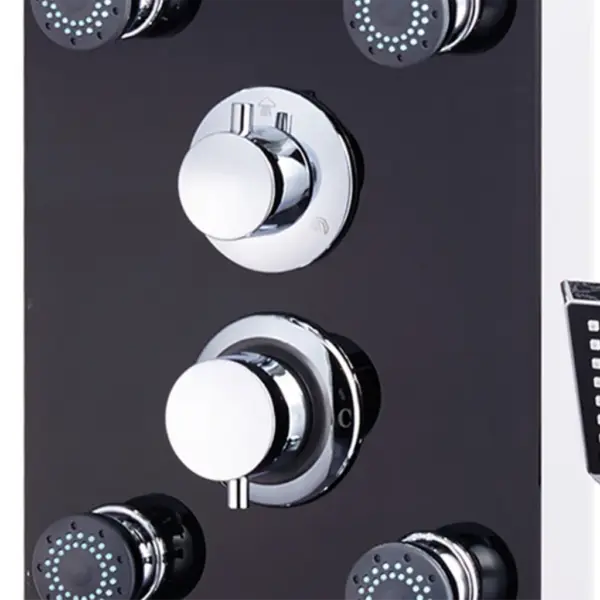 Multifunktsionaalne dušipaneel vihmaduši ja massaažipihustitega, must klaas, 25 x 44,6 x 130 cm – 5