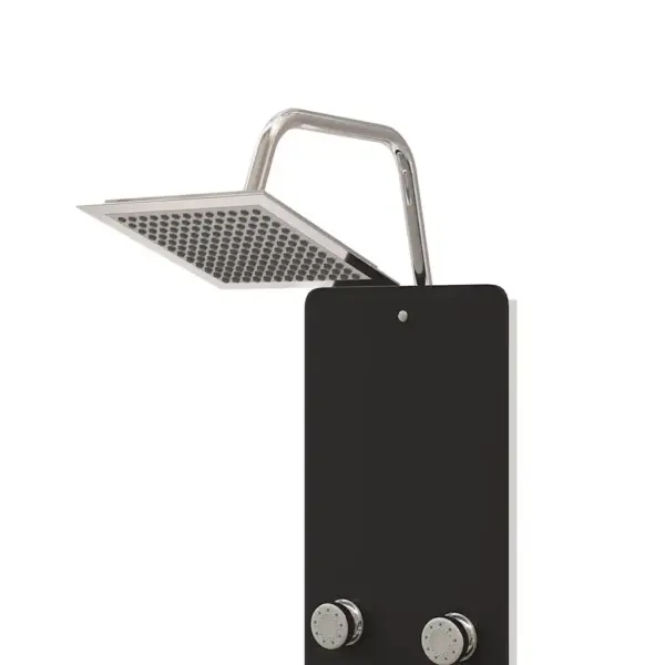 Dušipaneel vihmaduši ja massaažifunktsiooniga, must karastatud klaas, 25 x 47,5 x 130 cm – 3