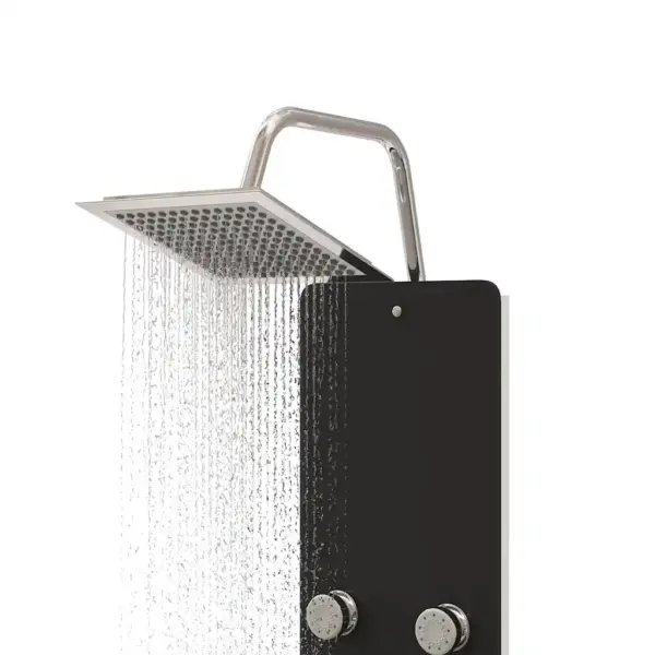Dušipaneel vihmaduši ja massaažifunktsiooniga, must karastatud klaas, 25 x 47,5 x 130 cm – 4