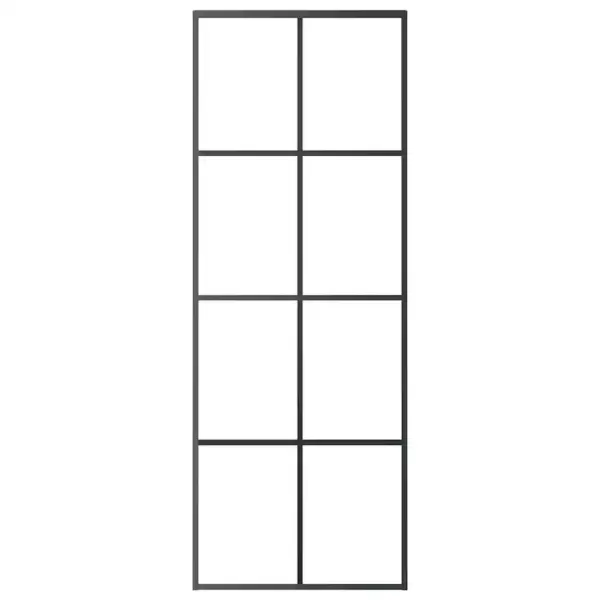 Must ESG-klaasist liuguks alumiiniumraamiga, 76 x 205 cm – 3