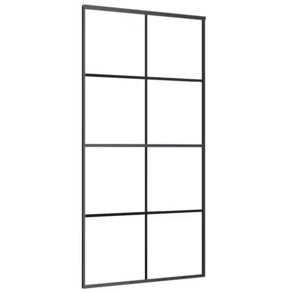 Must klaasist liuguks alumiiniumraamiga, 102,5 x 205 cm – 2