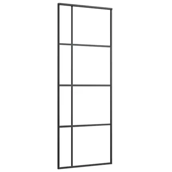 Must liuguks karastatud klaasi ja alumiiniumraamiga, 76 x 205 cm – 2