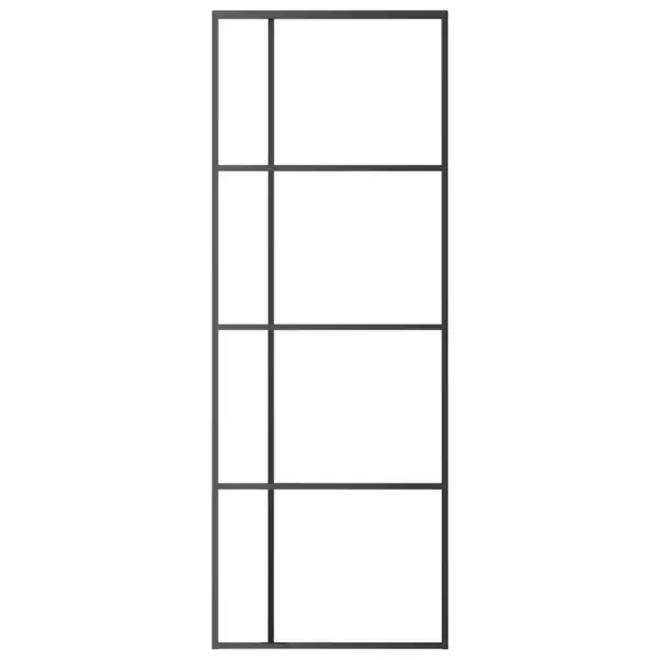 Must liuguks karastatud klaasi ja alumiiniumraamiga, 76 x 205 cm – 3