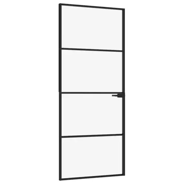 Karastatud klaasist siseuks musta alumiiniumraamiga, 83 x 201,5 cm – 2