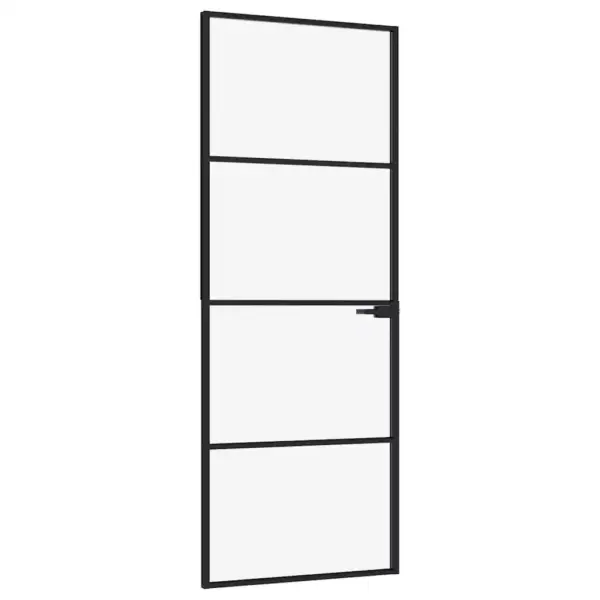 Must siseuks läbipaistva karastatud klaasiga, õhuke alumiiniumraam, 76 x 201,5 cm – 2