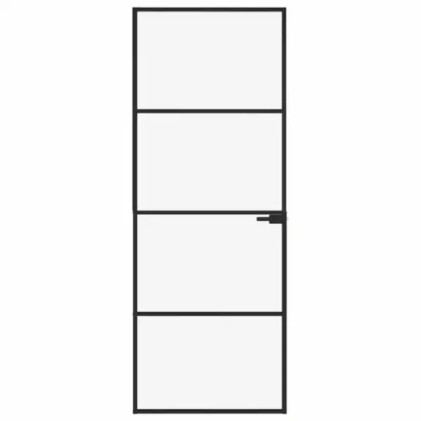 Must siseuks läbipaistva karastatud klaasiga, õhuke alumiiniumraam, 76 x 201,5 cm – 3