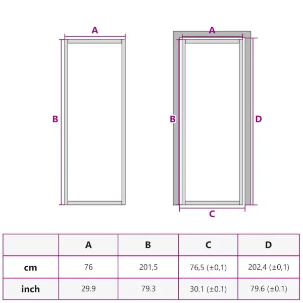 Must siseuks läbipaistva karastatud klaasiga, õhuke alumiiniumraam, 76 x 201,5 cm – 9