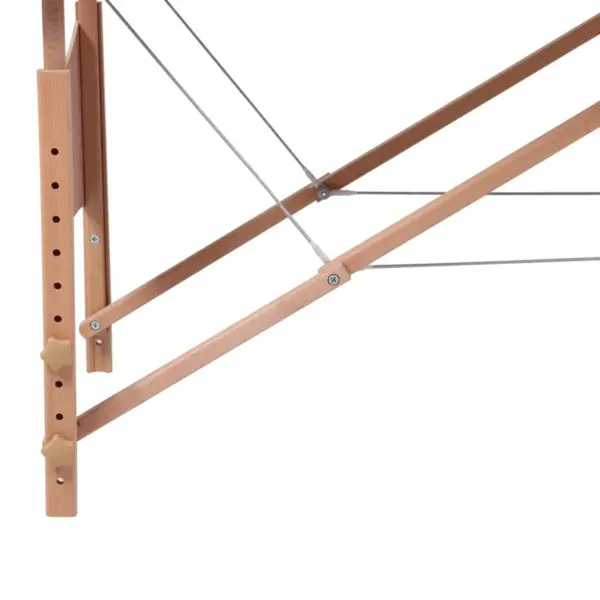 Must kokkupandav kaheosaline massaažilaud puitraamiga, reguleeritava kõrgusega, 186 x 68 cm – 4