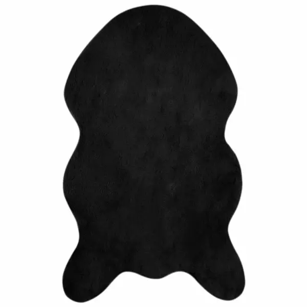 Libisemiskindel kunstküüliku karva vaip Olite, must, 50 x 80 cm – 2