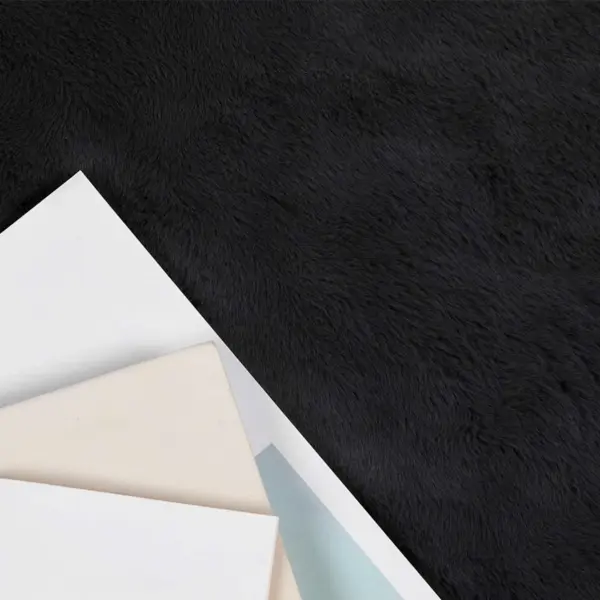Libisemiskindel kunstküüliku karva vaip Olite, must, 50 x 80 cm – 3