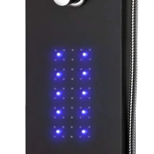 Must LED-dušipaneel termostaadiga, alumiinium, 20 x 44 x 130 cm – 4