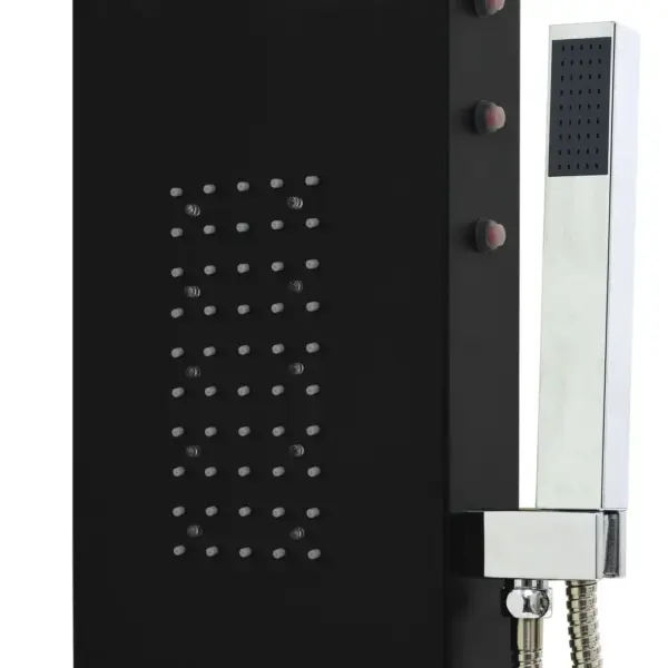 Must LED-dušipaneel termostaadiga, alumiinium, 20 x 44 x 130 cm – 8