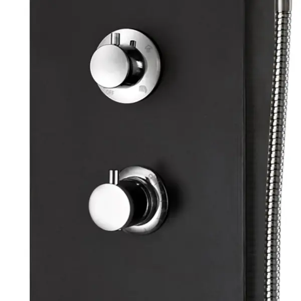 Must LED-dušipaneel termostaadiga, alumiinium, 20 x 44 x 130 cm – 9