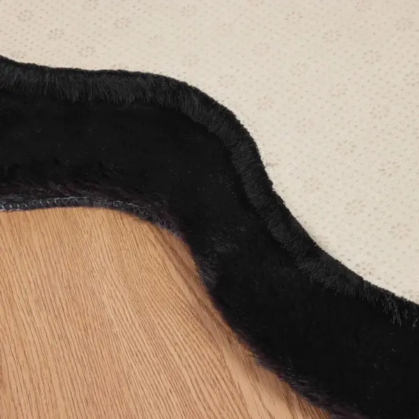 Libisemiskindel kunstkarusnahast vaip küülikukarva imitatsiooniga, must, 60 x 90 cm – 7