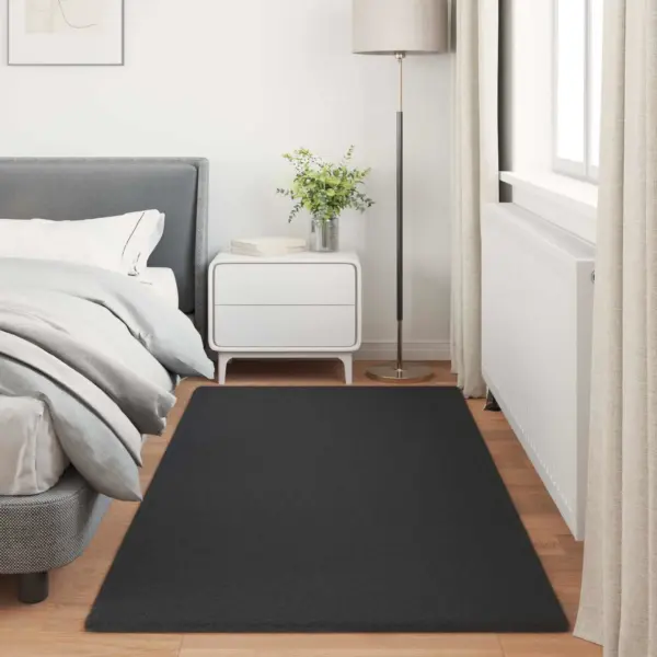 Libisemiskindel kunstküüliku karva vaip Olite, must, 100 x 200 cm – 4