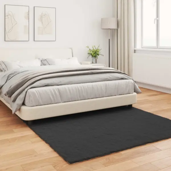 Libisemiskindel kunstküülikukarva vaip Olite, must, 160 x 160 cm – 4