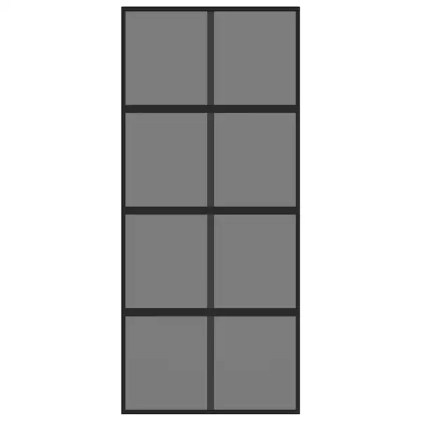 Must liuguks tumeda läbipaistva karastatud klaasiga, alumiiniumraamiga, 90 x 205 cm – 4