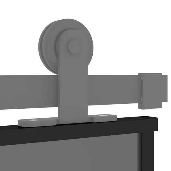 Must liuguks tumeda läbipaistva karastatud klaasiga, alumiiniumraamiga, 90 x 205 cm – 7