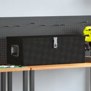 Lukustatav alumiiniumist hoiukast, must, käepidemetega, 80 x 39 x 30 cm