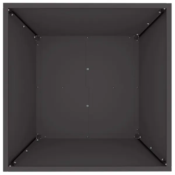 Madal trapetsikujuline aiast istutusnõu, must külmvaltsitud teras, 50 x 50 x 15 cm – 8